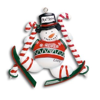 Snowman Ski and Snowboard Ornament