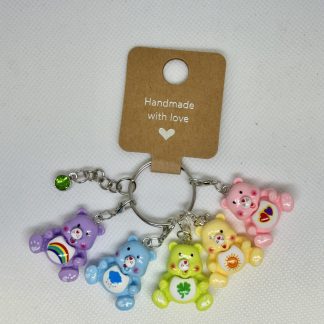Handmade Crochet / Knitting Stitch Markers Charm With Clasp Care Bears Key Chain