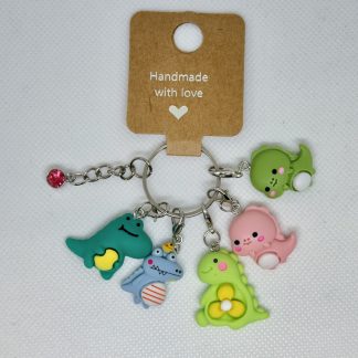 Handmade Stitch Markers for Crochet / Knitting Dinosaur Charms with Clasps