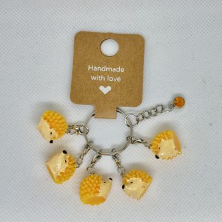 Handmade Adorable Porcupine Charms Stitch Markers for Crochet / Knitting with Clasps Keychain