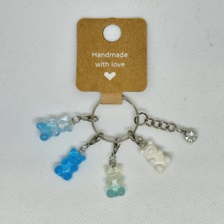 Handmade Winter Set Gummy Bear Stitch Markers for Crochet / Knitting with Clasps Keychain