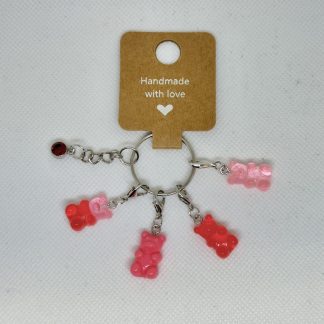Handmade Stitch Markers Gummy Bears Valentine's Day Set of Stitch Markers for Crochet / Knitting with Clasps Keychain