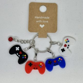 Handmade Stitch Markers Game Controller Charms with Clasps Keychain