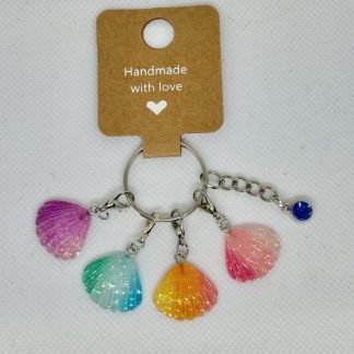 Handmade Stitch Markers for Crochet / Knitting Shell Charms with Clasps Keychain