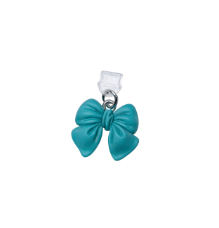 Teal Bow Phone Charm Plug-In Accessory Chronic Rare Invisible Illness Awareness & Support