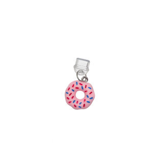 Pink Donut Phone Charm Plug-In Accessory Chronic Rare Invisible Illness Awareness & Support
