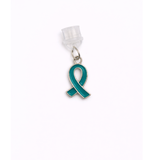 Teal Ribbon Phone Charm Plug-In Accessory Chronic Rare Invisible Illness Awareness & Support