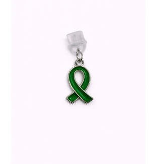Green Ribbon Phone Charm Plug-In Accessory Chronic Rare Invisible Illness Awareness & Support