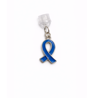 Blue Ribbon Phone Charm Plug-In Accessory Chronic Rare Invisible Illness Awareness & Support