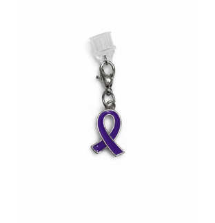 Purple Ribbon Phone Charm Plug-In Accessory Chronic Rare Invisible Illness Awareness & Support