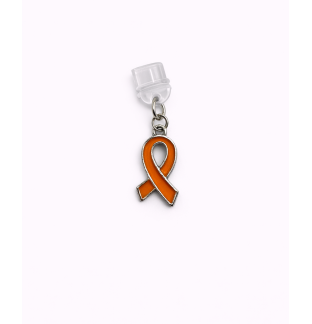 Orange Ribbon Phone Charm Plug-In Accessory Chronic Rare Invisible Illness Awareness & Support