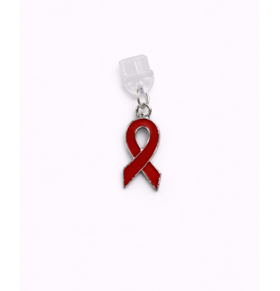 Red Ribbon Phone Charm Plug-In Accessory Chronic Rare Invisible Illness Awareness & Support