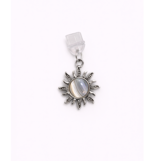 Gray Silver Sun Phone Charm Plug-In Accessory Chronic Rare Invisible Illness Awareness & Support