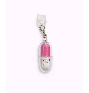 Pink Pill Capsule Phone Charm Plug-In Accessory Chronic Rare Invisible Illness Awareness & Support