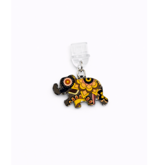 Yellow & Brown Elephant Phone Charm Plug-In Accessory Chronic Rare Invisible Illness Awareness & Support