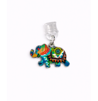 Multi Colored Rainbow Elephant Phone Charm Plug-In Accessory Chronic Rare Invisible Illness Awareness & Support
