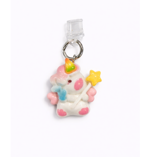 Multi Colored Rainbow Unicorn with Wand Phone Charm Plug-In Accessory Chronic Rare Invisible Illness Awareness & Support