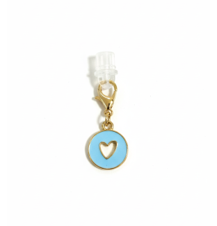 Light Blue Heart Punch-Out Phone Charm Plug-In Accessory Chronic Rare Invisible Illness Awareness & Support