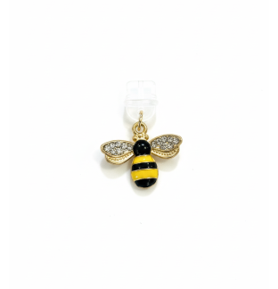 Black & Yellow Bumble Bee Phone Charm Plug-In Accessory Chronic Rare Invisible Illness Awareness & Support