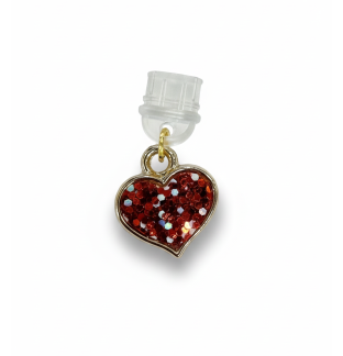 Red Confetti Heart Phone Charm Plug-In Accessory Chronic Rare Invisible Illness Awareness & Support
