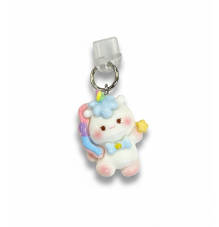 Multi Color Rainbow Happy Unicorn Phone Charm Plug-In Accessory Chronic Rare Invisible Illness Awareness & Support