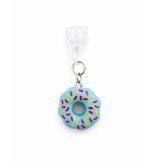 Blue Sprinkled Donut Phone Charm Plug-In Accessory Chronic Rare Invisible Illness Awareness & Support