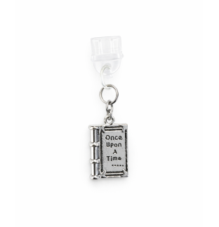 Once Upon A Time...Silver Book Phone Charm Plug-In Accessory Chronic Rare Invisible Illness Awareness & Support