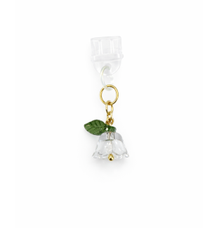 Clear White Flower Phone Charm Plug-In Accessory Chronic Rare Invisible Illness Awareness & Support