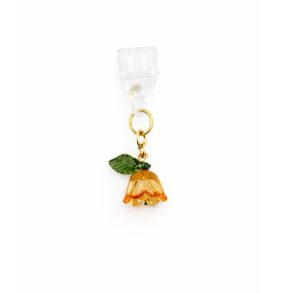 Orange Flower Phone Charm Plug-In Accessory Chronic Rare Invisible Illness Awareness & Support