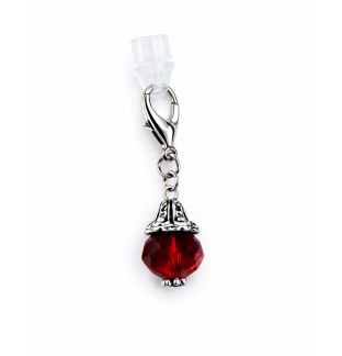 Ball Phone Charm Maroon Deep Red Plug-In Accessory Chronic Rare Invisible Illness Awareness & Support