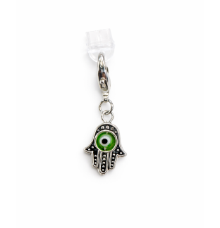 Hamsa With Green Eye Charm Plug-In Accessory Chronic Rare Invisible Illness Awareness & Support