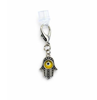 Hamsa With Yellow Eye Charm Plug-In Accessory Chronic Rare Invisible Illness Awareness & Support