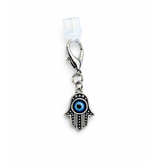 Hamsa With Blue Eye Charm Plug-In Accessory Chronic Rare Invisible Illness Awareness & Support