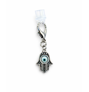 Hamsa With White Eye Charm Plug-In Accessory Chronic Rare Invisible Illness Awareness & Support
