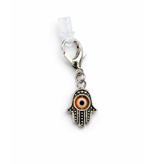 Hamsa With Orange Eye Charm Plug-In Accessory Chronic Rare Invisible Illness Awareness & Support