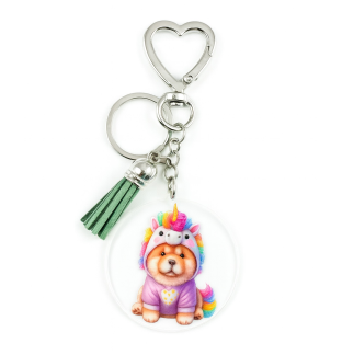 Handmade Unicorn Green Awareness Keychain