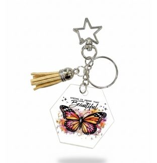 Handmade Beautiful Change Butterfly Awareness Keychain Chronic & Invisible Illness Support