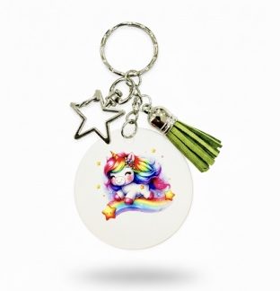 Handmade Over The Rainbow Unicorn Awareness Keychain Chronic & Invisible Illness Support