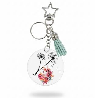 Handmade Unicorn Teal Tassel Awareness Keychain Chronic & Invisible Illness Support