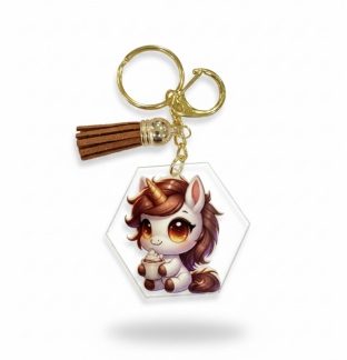 Handmade Brown Unicorn Awareness Keychain Chronic & Invisible Illness Support