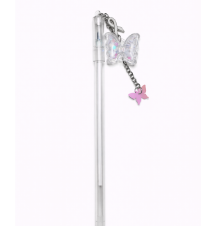 Handmade White Ribbon Butterfly Pen Cute, Fun & Full of Heart Support & Awareness