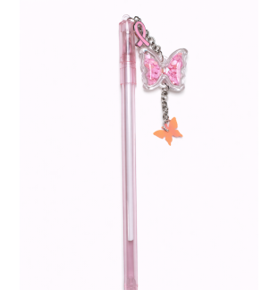 Handmade Pink Ribbon Butterfly Pen Cute, Fun & Full of Heart Support & Awareness
