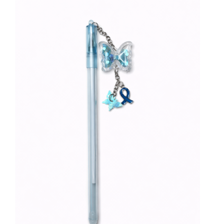 Handmade Teal Ribbon Butterfly Pen Cute, Fun & Full of Heart Support & Awareness