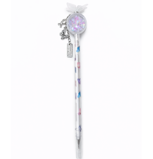 Handmade White Butterfly Rattle I Choose Strength Charm with Ribbon Pen Cute, Fun & Full of Heart Support & Awareness