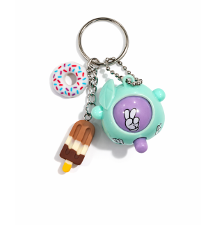 Teal Purple Rock Paper Scissors Fidget Toy With Adorable Brown Popsicle and White Donut Charms Raise Awareness Support Rare Chronic & Invisible Illness