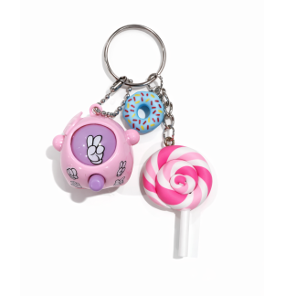 Pink & Purple Rock Paper Scissors Fidget Toy With Adorable Blue Donut and Pink Swirl Lollipop Charms Raise Awareness Support Rare Chronic & Invisible Illness