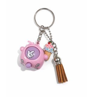Pink & Purple Rock Paper Scissors Fidget Toy With Adorable Ice Cream Cone and Brown Tassel Charms Raise Awareness Support Rare Chronic & Invisible Illness