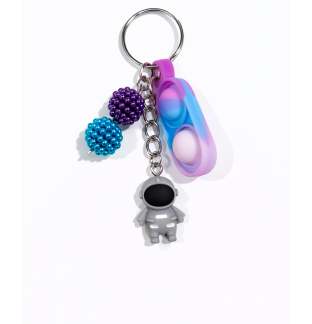 Blue Purple Silicone Mini Pop Fidget With Gray Astronaut Sensory Toy Raise Awareness Support Rare Chronic & Invisible Illness