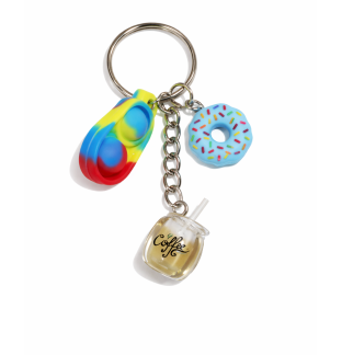 Yellow Blue Red Silicone Mini Pop Fidget Coffee & Donut Charms Sensory Toy Raise Awareness Support Rare Chronic & Invisible Illness
