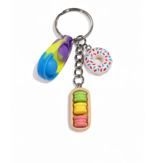 Rainbow & White Donut Silicone Mini Pop Fidget Sensory Toy Raise Awareness Support Rare Chronic & Invisible Illness